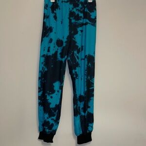 SHEIN 4X navy & blue tie-dye cinched ankle lightweight sweatpants